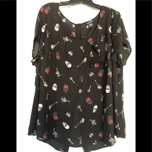 Torrid Chiffon Back Button Shirt